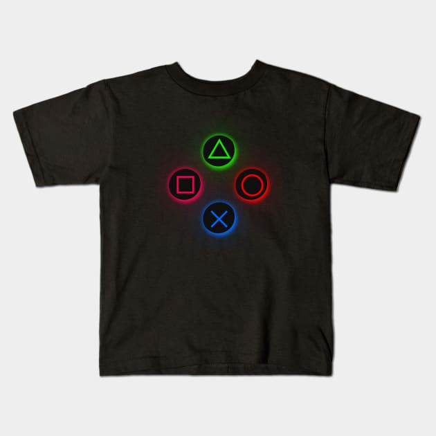 Game On! PS4 Controller Buttons Kids T-Shirt by edmproject